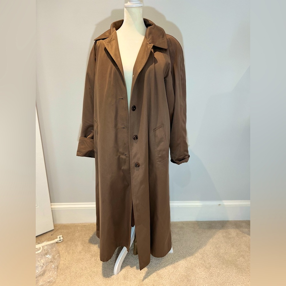 Womens London Fog brown Long trench coat jacket size 4 small